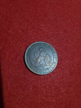 Moneda de 10 céntimos de España 1870