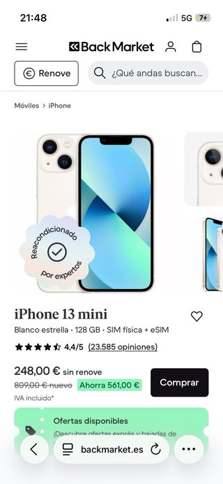 iPhone 13 mini blanco