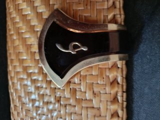 Pochette vintage vimini con fibbia