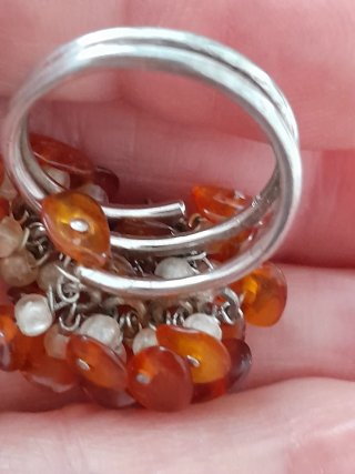 Anillo Vintage Plata y Ámbar Ajustable