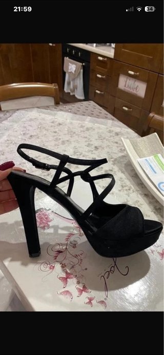Sandali neri tacco alto donna
