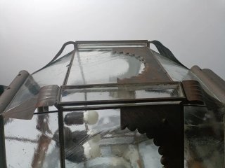 Farol antiguo forja y cristal 1m