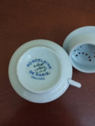 Antiguo azucarero Porcelana París Floral