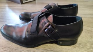 Louis Vuitton Zapatos Hombre Hebilla Cuero Negro