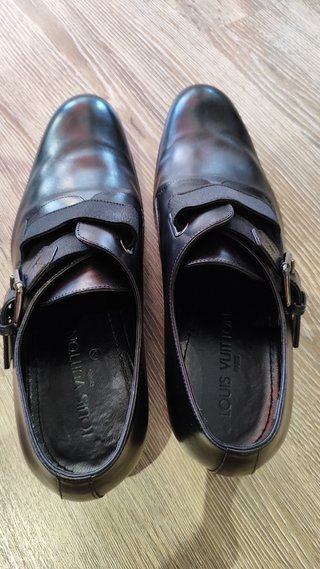 Louis Vuitton Zapatos Hombre Hebilla Cuero Negro