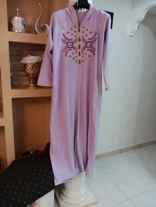 Jalaba Morada Bordada Talla Única