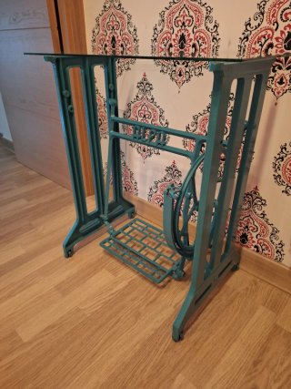 Mesa Alfa restaurada cristal