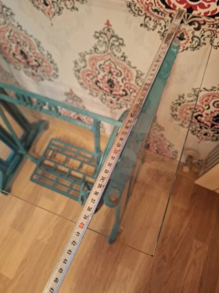 Mesa Alfa restaurada cristal