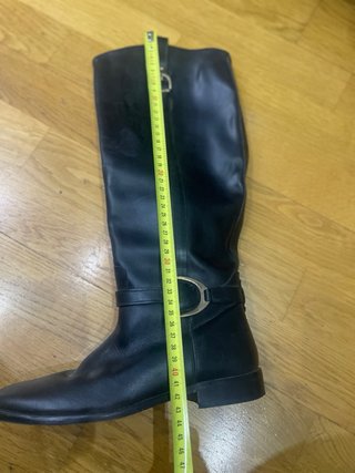 Botas altas de cuero negras mujer
