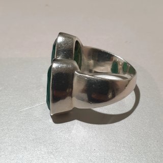 Anillo Plata Doble Piedra