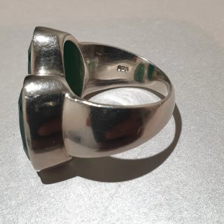 Anillo Plata Doble Piedra