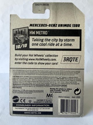 Hot Wheels Mercedes-Benz Unimog 1300 SWAT (Th)