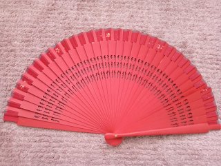 Abanico madera pintado a mano