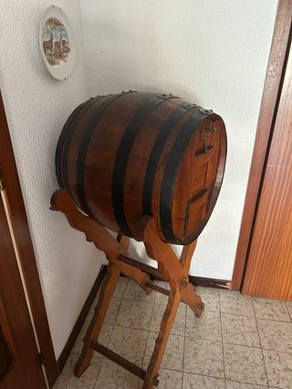 Mueble Bar Barril Rústico Madera