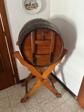Mueble Bar Barril Rústico Madera