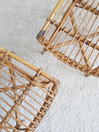 Sillas de bambú estilo Mid Century. Francia, 60s.