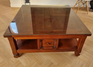 Mesa de centro madera y cristal