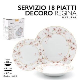 Servizio piatti 18 pezzi Regina Natural