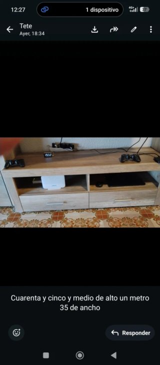 Mueble salón madera y cristal ,medidas en foto