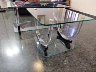 Mesa de centro cristal y acrílico