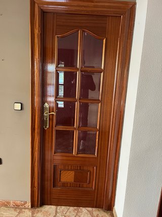 Puertas de madera con cristal