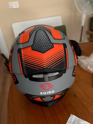 Casco Moto SHIRO Gris Naranja