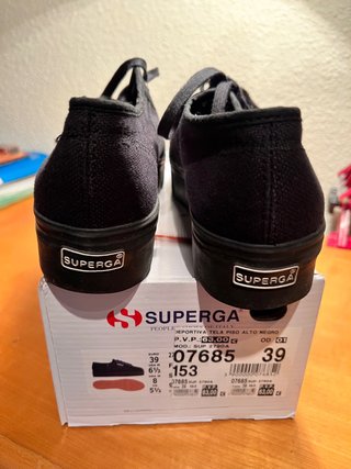 Zapatillas Superga Lona Doble Suela Negras