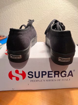 Zapatillas Superga Lona Doble Suela Negras