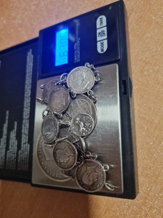 Pulsera monedas plata antiguas Portugal España
