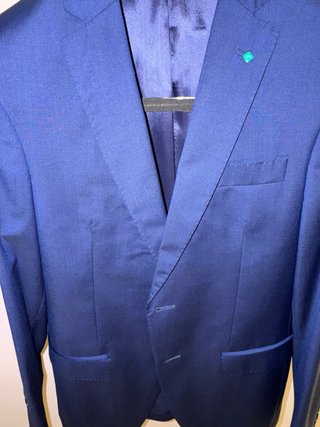 Chaqueta de traje azul Purificación García
