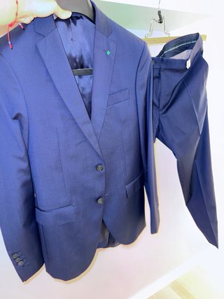 Chaqueta de traje azul Purificación García