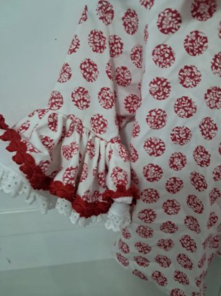 Traje Flamenca Niña Rojo y Blanco