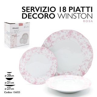 Servizio Piatti 18 Pezzi Winston Rosa