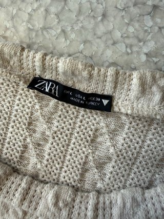 Maglia Zara beige con perle