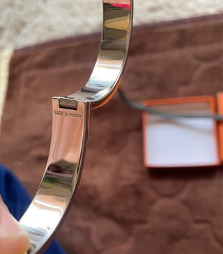 Brazalete Hermès Clic H Rosa/Plata