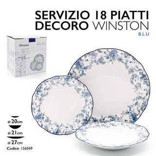Servizio piatti 18 pezzi Winston Blu