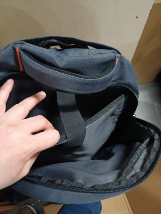 Mochila para ordenador portátil gris y naranja
