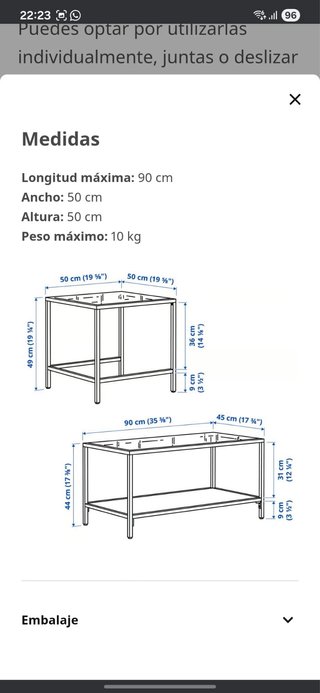 Mesa nido IKEA VITTSJÖ 2 uds.