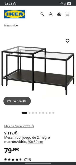Mesa nido IKEA VITTSJÖ 2 uds.