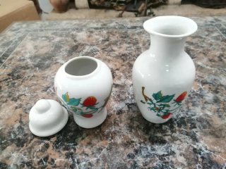 Conjunto Jarra e Pote Vintage Flores