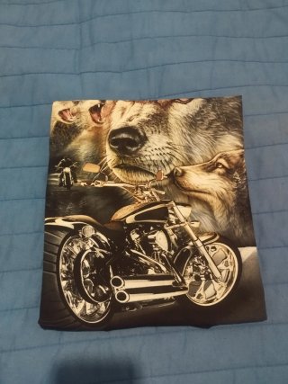 Camiseta Unisex Caballo Lobo y Moto