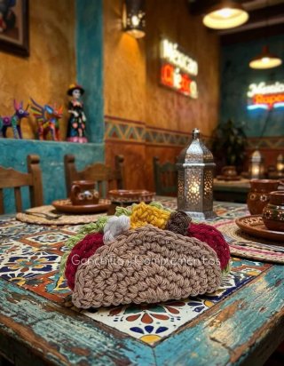 Llavero Taco Mexicano Crochet