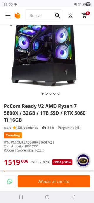 PcCom Ready V2 Ryzen 7 5800X 32GB 1TB SSD