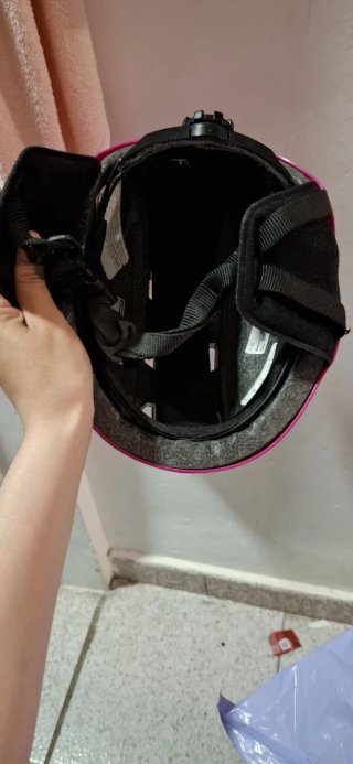 Casco rosa para bicicleta/patinete, accesorios