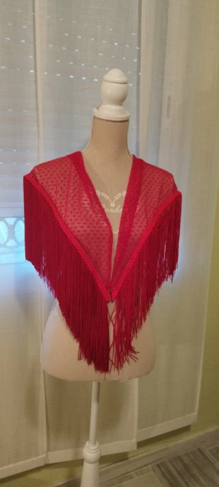 Mantoncillo plumeti artesanal rojo