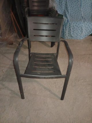 5 Sillas de Terraza Metálicas Grises