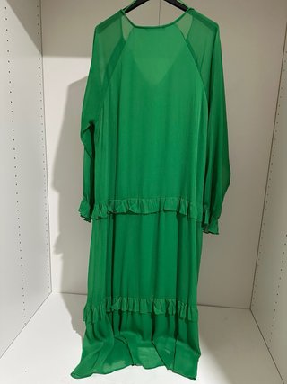Vestido Zara verde con volantes