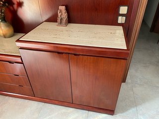 Mueble de comedor madera y piedra