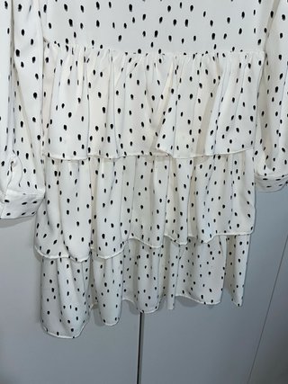 Vestido Poète blanco con lunares negros