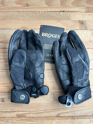 Guantes Moto Cuero BROGER Florida Lady Negros